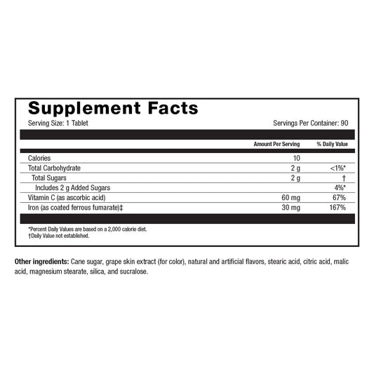 Iron+C 30 mg - Grape (90CT)