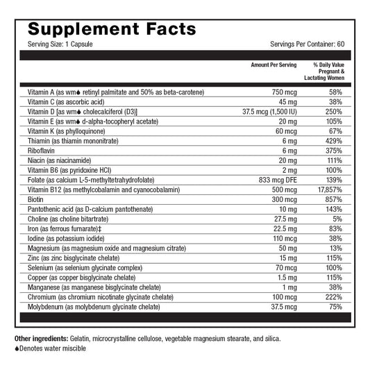 Prenatal Multivitamin Capsules 60ct