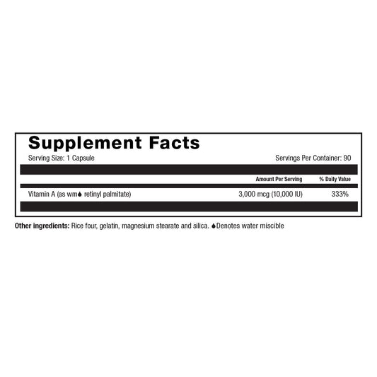 Vitamin A 3,000mcg (10,000iu) (90CT)